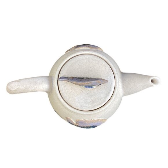 Art Pottery Teapot with Underwater Scene Fish Watercolor Effect Studio Signed - Picture 10 of 13